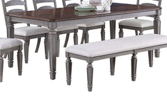 Light Grey And Cherry Contemporary Style 1pc Dining Table Wooden Frame Dining Room Furniture
