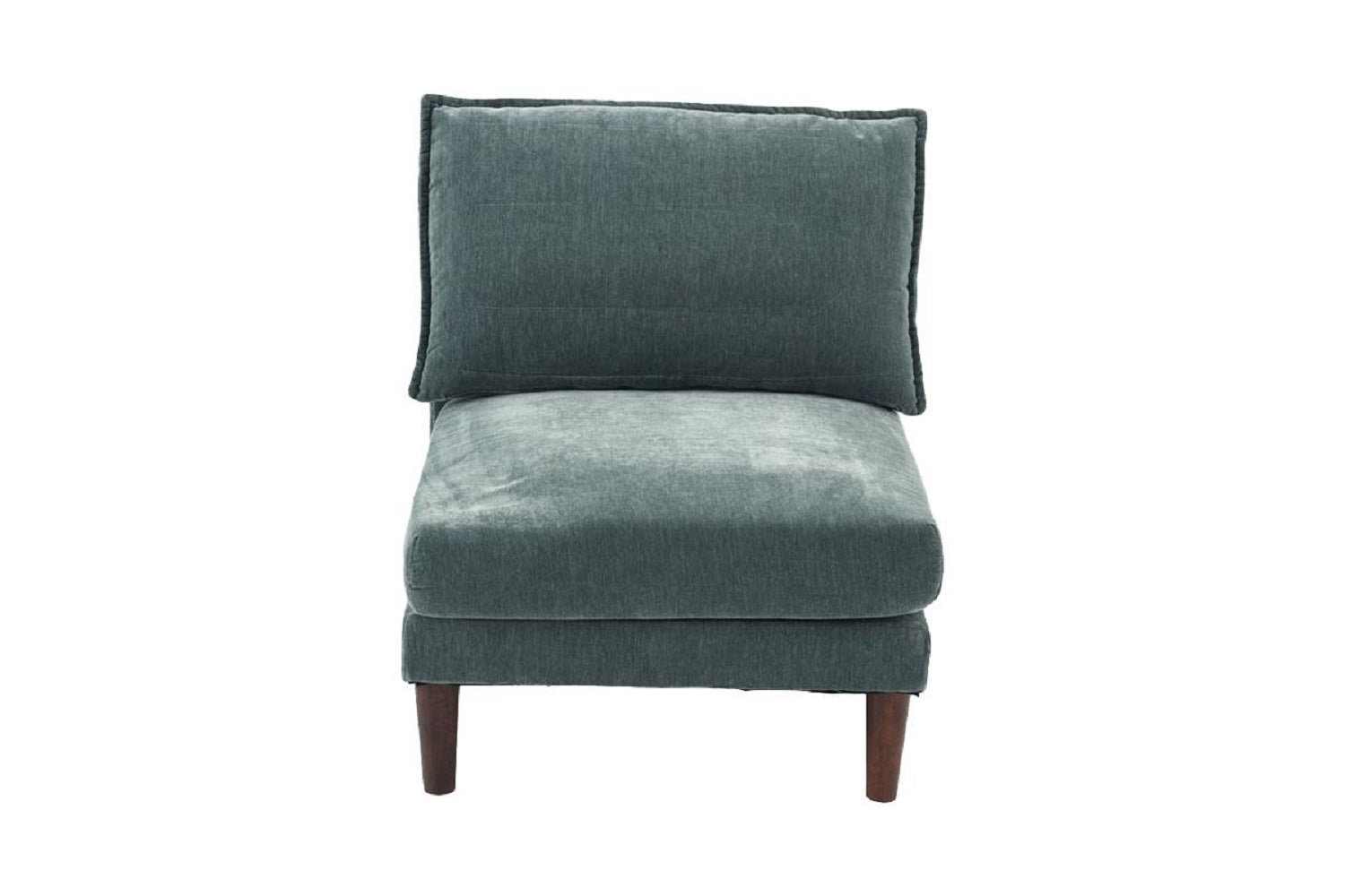Beautiful Mineral Color Armless Chair Morgan Fabric 1pc Chair Soft Cushion Wood Legs Living Room Furniture