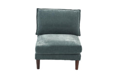 Beautiful Mineral Color Armless Chair Morgan Fabric 1pc Chair Soft Cushion Wood Legs Living Room Furniture