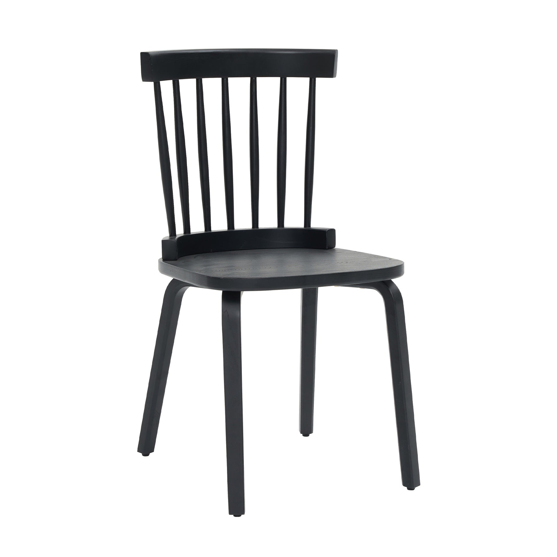 Windsor Dining Chairs Set of 2,Wood Farmhouse Spindle Back, Widen Seat, Mid-Century Modern French Country Style, for Living Room Restaurant, Black
