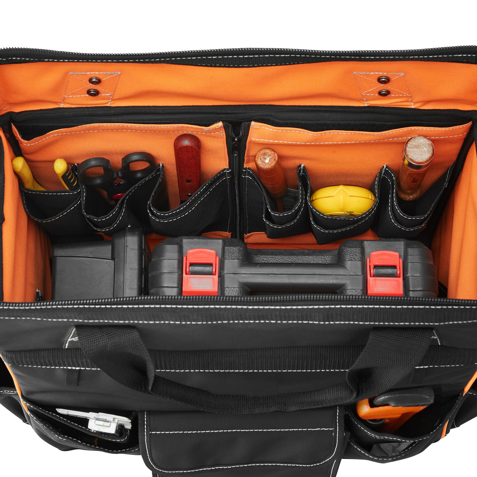 Rolling Tool Bag 25 Pockets Heavy Duty Roller Tool Bag Telescoping Handle