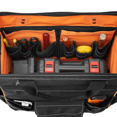 Rolling Tool Bag 25 Pockets Heavy Duty Roller Tool Bag Telescoping Handle