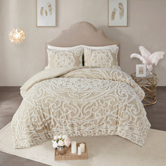 King/Cal King 3 piece Tufted Cotton duvet cover set