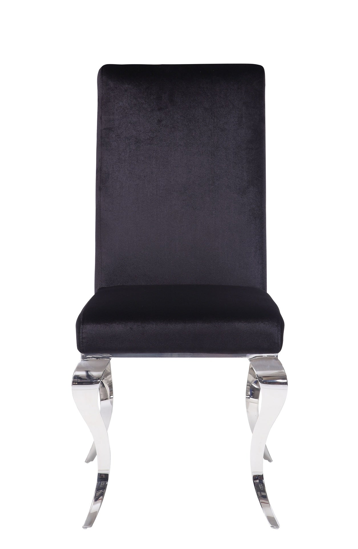 Fabiola Black Fabric & Stainless Steel Side Chair (Set of 2)