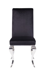 Fabiola Black Fabric & Stainless Steel Side Chair (Set of 2)
