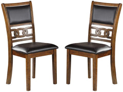 Dining Room Furniture Walnut Finish Set of 2 Side Chairs Cushion Seats Unique Back Kitchen Breakfast Chairs