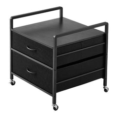 Mini Fridge Stand with Storage 176 lbs Black Mini Fridge Table 2 Drawers