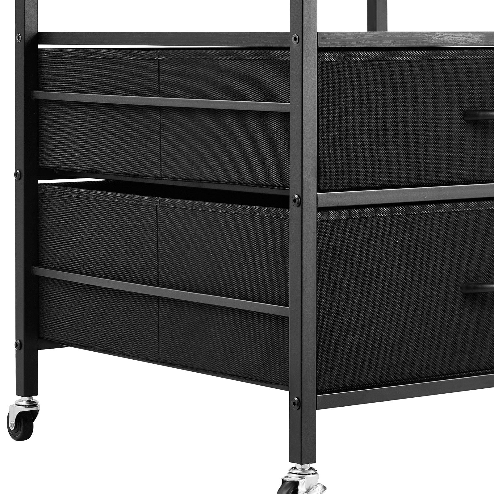 Mini Fridge Stand with Storage 176 lbs Black Mini Fridge Table 2 Drawers