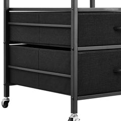 Mini Fridge Stand with Storage 176 lbs Black Mini Fridge Table 2 Drawers