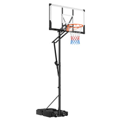 Portable Basketball Stand, 5.25 to 10 ft Height Adjustment Basketball Hoop & Goal, Portable Basketballs Hoop with 48 inch PC Backboard & Wheels for Kids, Teens, Adults in Driveways, Pools