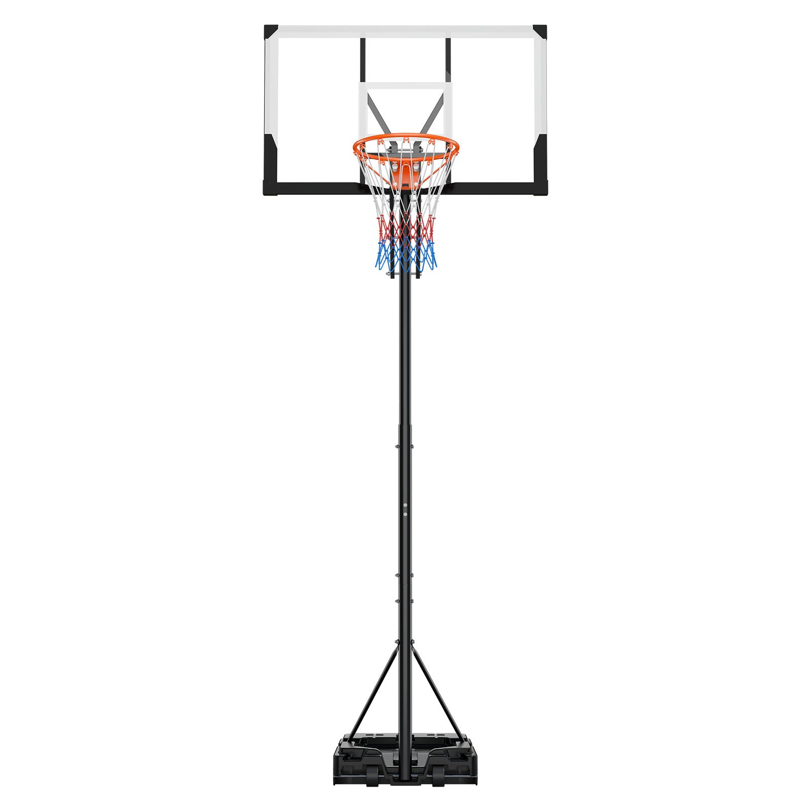 Portable Basketball Stand, 5.25 to 10 ft Height Adjustment Basketball Hoop & Goal, Portable Basketballs Hoop with 48 inch PC Backboard & Wheels for Kids, Teens, Adults in Driveways, Pools