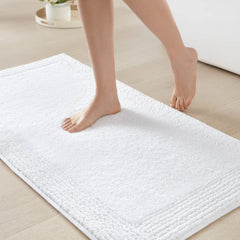 1 PCS 20x30" 100% Cotton Tufted 3000 GSM Reversible Bath Rug White