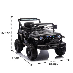 12V Kids Ride On Electric Truck Car W/Parents Control,2WD,Four-wheel suspension,Early education function,Adjustable volume,USB,MP3,Bluetooth,Microphone jack,Power display,LED lights For kids aged 1-4.
