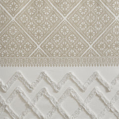 Cotton Printed Curtain Panel with Chenille detail and Lining(Only 1 Pc Panel)