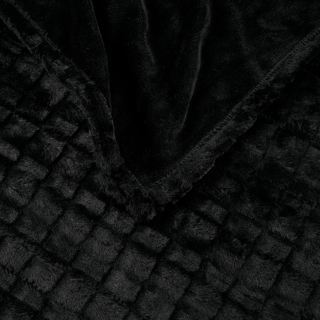 1 PCS 50x70" Oversized Faux Fur Heated Throw Black Texture