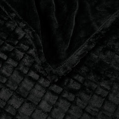 1 PCS 50x70" Oversized Faux Fur Heated Throw Black Texture