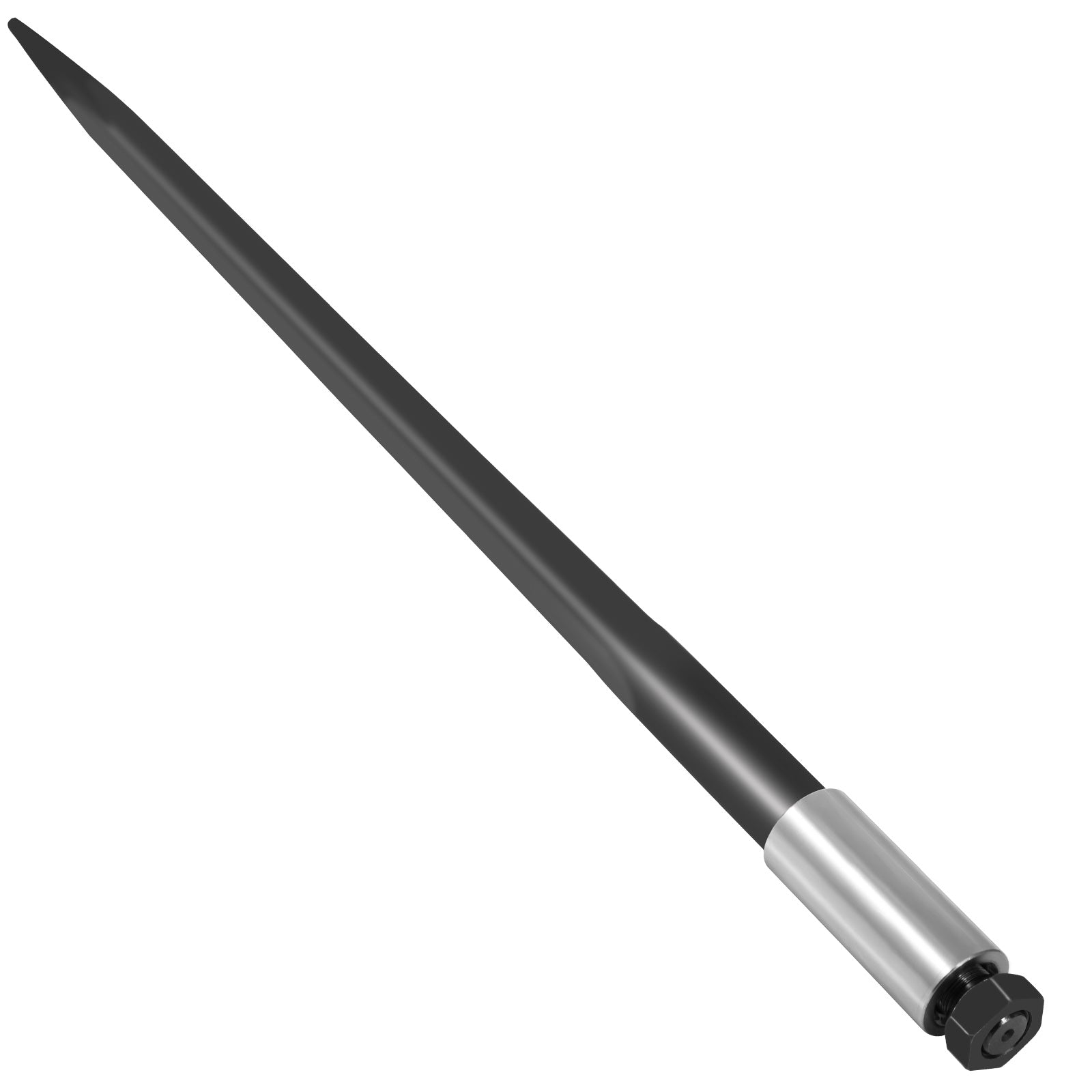 Hay Spear 39" Bale Spear 3600 lbs Capacity, Bale Spike Quick Attach Square Hay Bale Spears 1 3/4", Black Coated Bale Forks, Bale Hay Spike with Hex Nut and Sleeve for Buckets Tractors Loaders