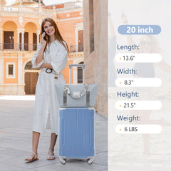 20 Inch Carry On Luggage Set 3 Piece with Spinner Wheels, Lightweight Hardshell ABS Suitcase for Weedend Getaways, Business Travel