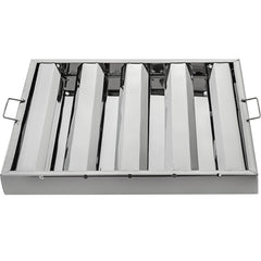 Pack of 6 Hood Filters 19.5W x 19.5H Inch, 430 Stainless Steel 4 Grooves Commercial Hood Filters, Range Hood Filter for Grease Rated Commercial Kitchen Exhaust Hoods