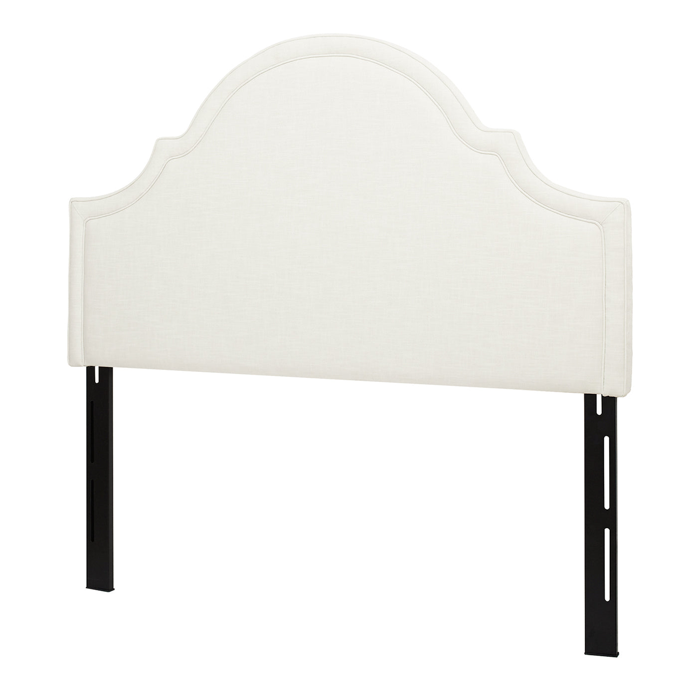 Catherine Upholstered Queen Headboard, Antique White Woven