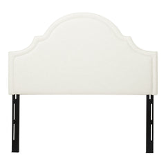 Catherine Upholstered Queen Headboard, Antique White Woven