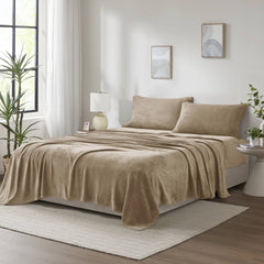 3 PCS Twin Micro Plush Sheet Set Taupe