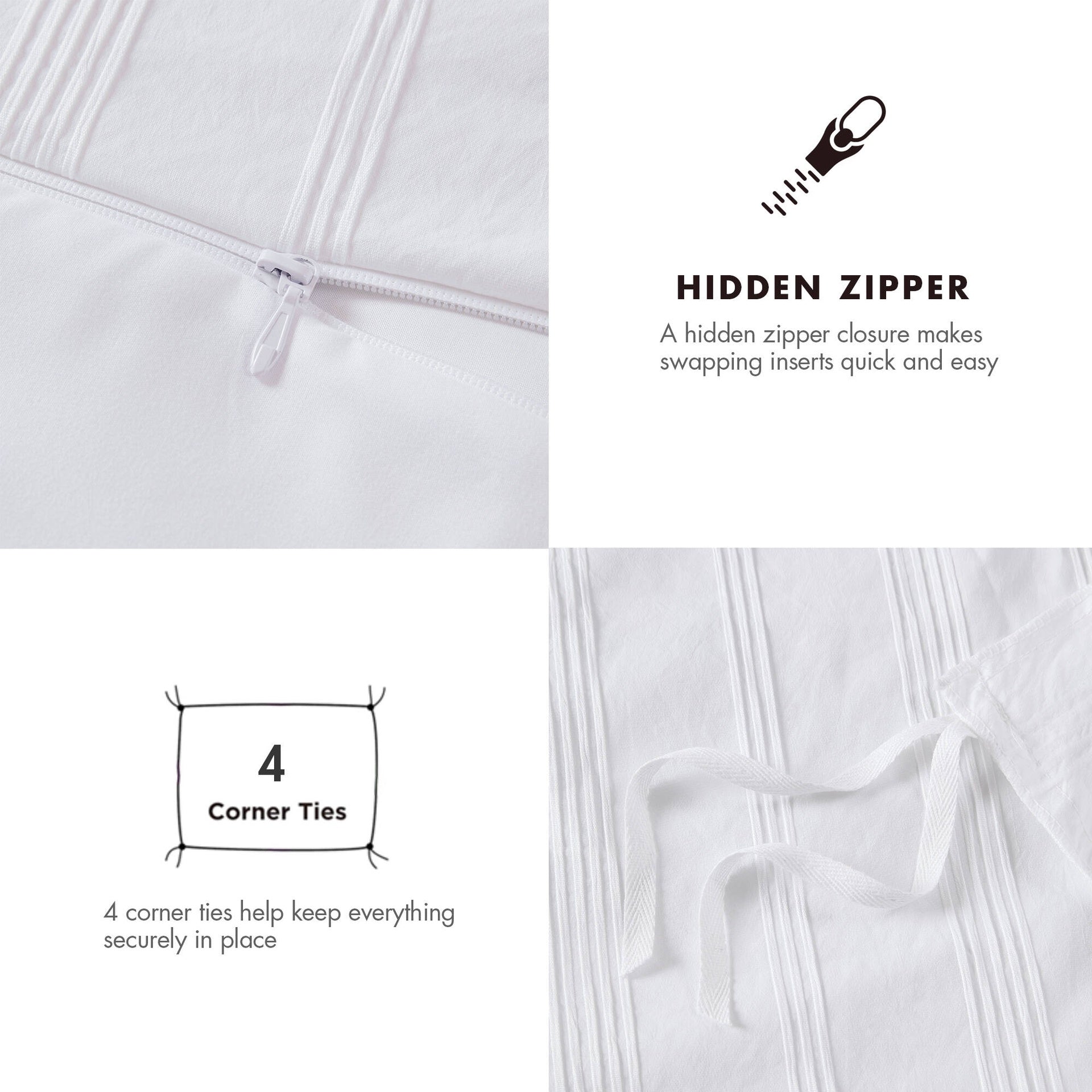 3-Piece Queen Woven Striped Duvet Set