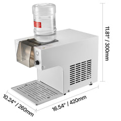Snowflake Ice Machine, 88LBS/24H Snowflake Ice Maker, Ice-Shaver Machine with Stainless Steel Blade, Electric Snow Cone Maker with 0.48 Gal Tank, 90S Fast Pre-Cooling, for Home & Small Gathering