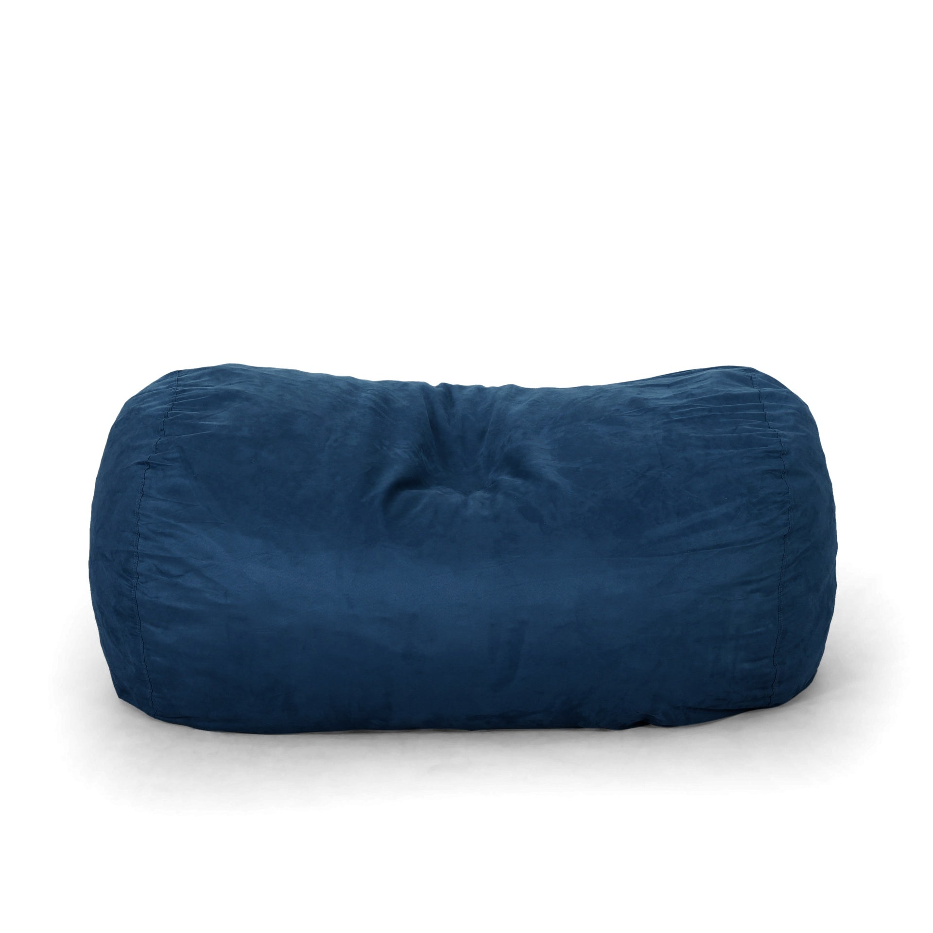 Marlin 6.5 Foot Suede Cylindrical Bean Bag, Midnight Blue