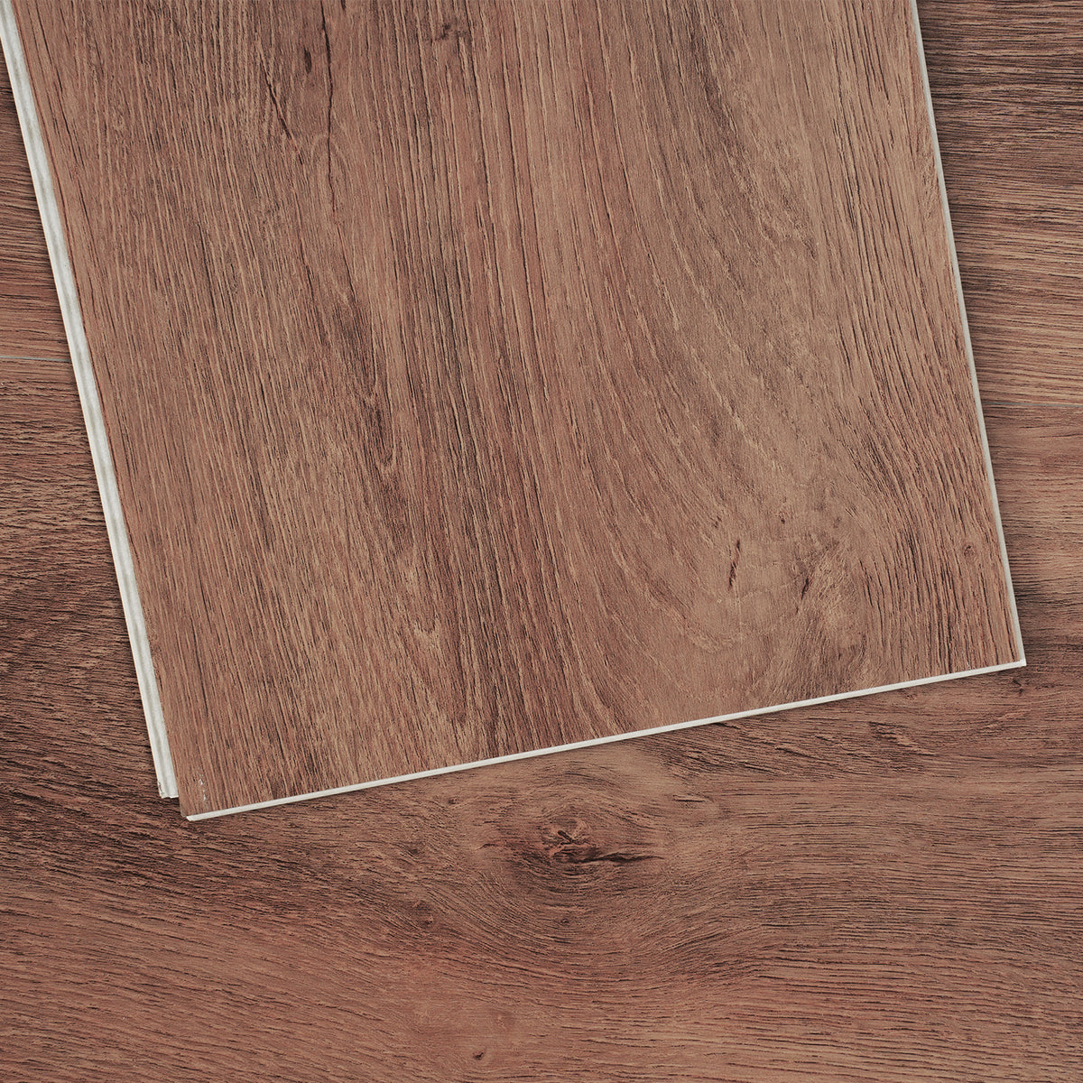 Interlocking Vinyl Floor Tiles 48 x 7.3 inch, 10 Tiles 5.5mm Thick Snap Together, Deep Brown Wood Grain DIY Flooring for Kitchen, Dining Room, Bedrooms & Bathrooms, Easy for Home Decor