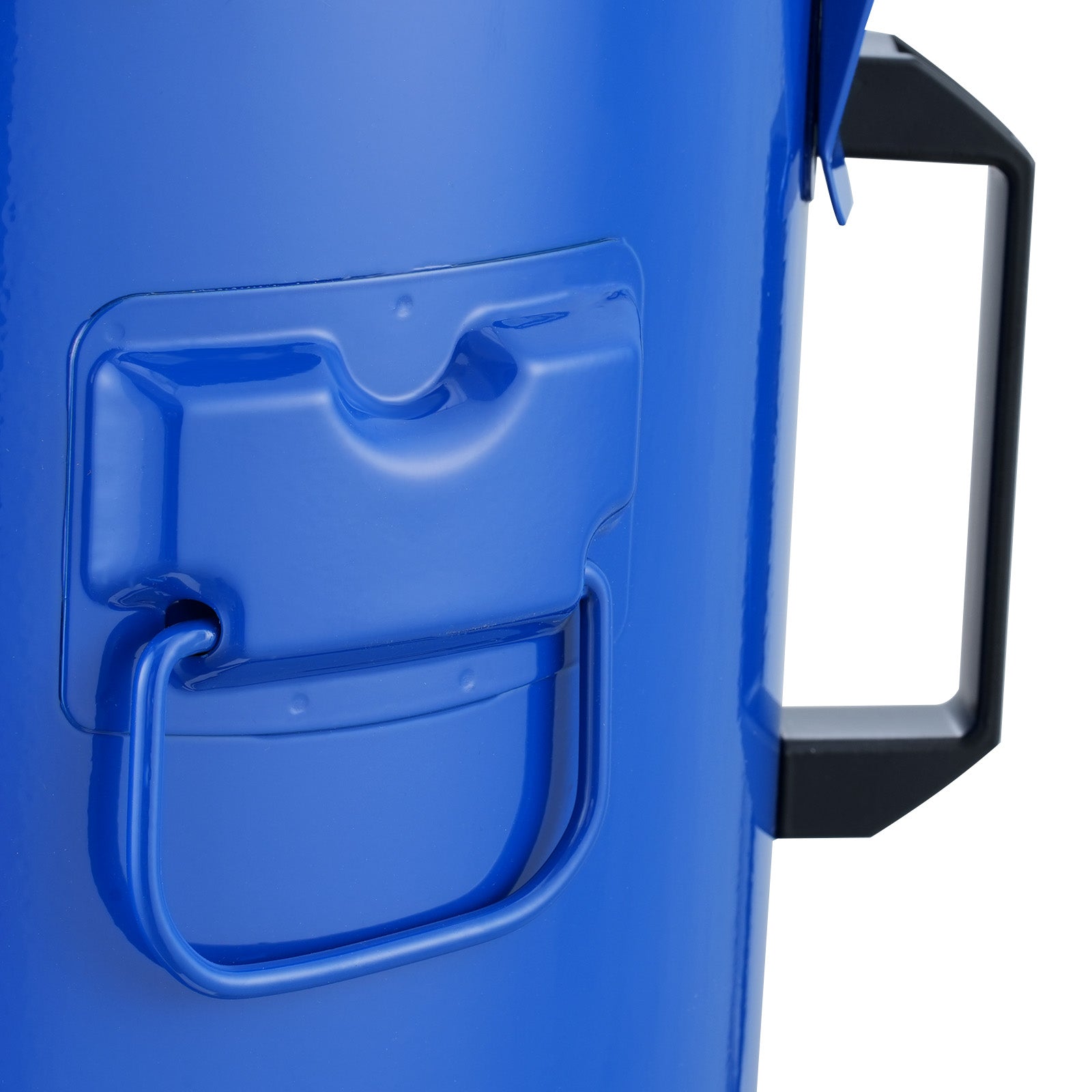 Fryer Grease Bucket, 10 Gal Oil Disposal Caddy Carbon Steel Fryer Oil Bucket with Rust-Proof Coating, Oil Transport Container with Lid, Lock Clips, Filter Bag for Hot Cooking Oil Filtering, Blue