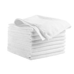 50 Pack White Microfiber Cleaning Cloth, 12 x 12 in Premium Microfiber Towels, Lint-Free and Scratch-Free, Absorbent Cleaning Rags for Car, Household, Kitchen, Window, SPA, Hotel & Bathroom