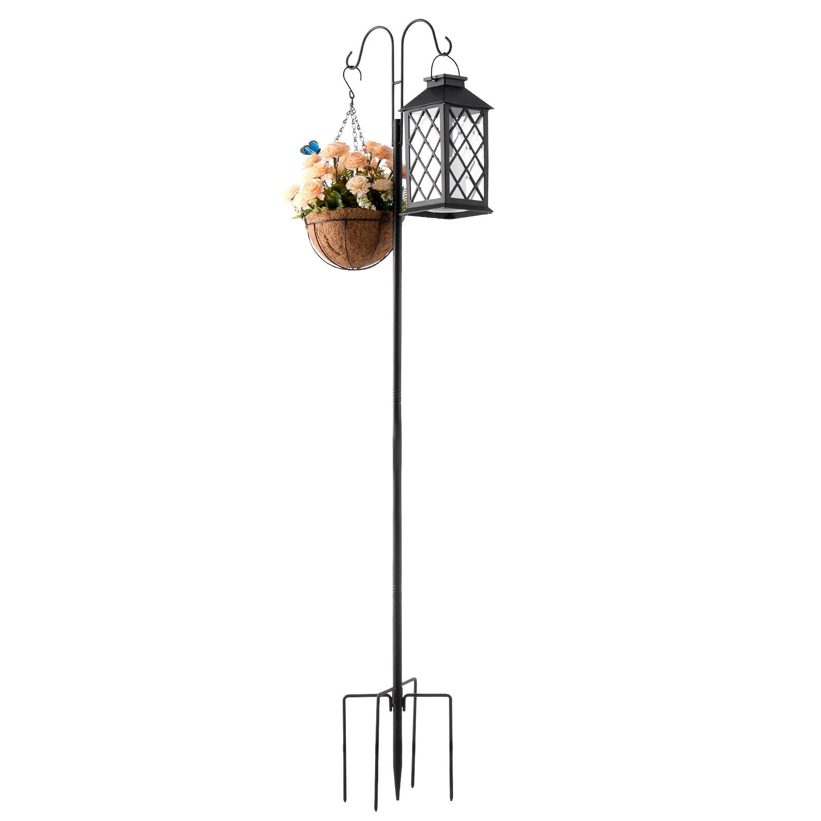Double Shepherds Hook 8 Pack 60 Inch Heavy Duty Bird Feeder Pole