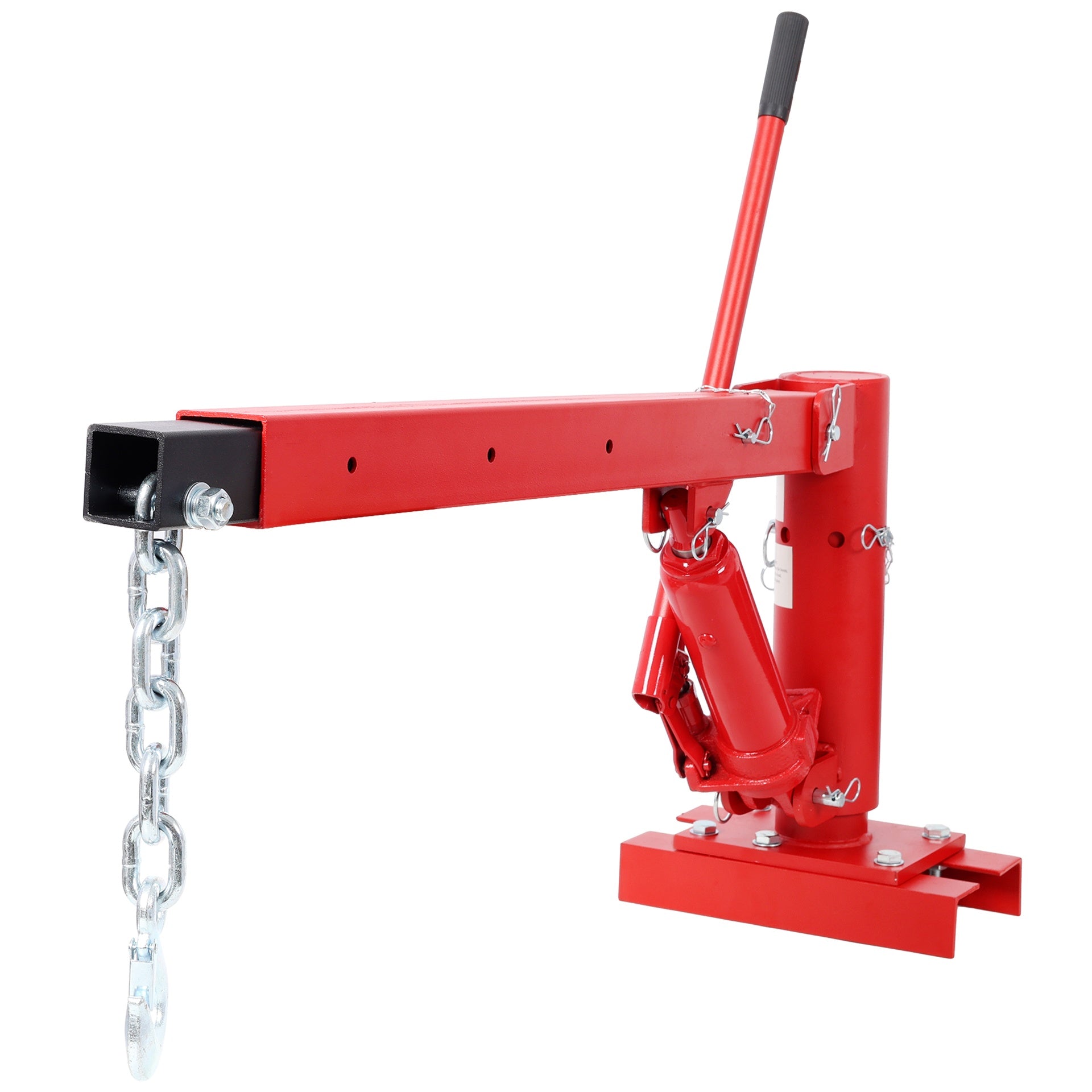 1000lbs Capacity Pickup Truck Extra Hoist Lift Load Jib Crane,Extension Lock Position Swivel Base Mounted,Red