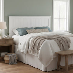 Walton Window Pane Wood Panel King Headboard - White