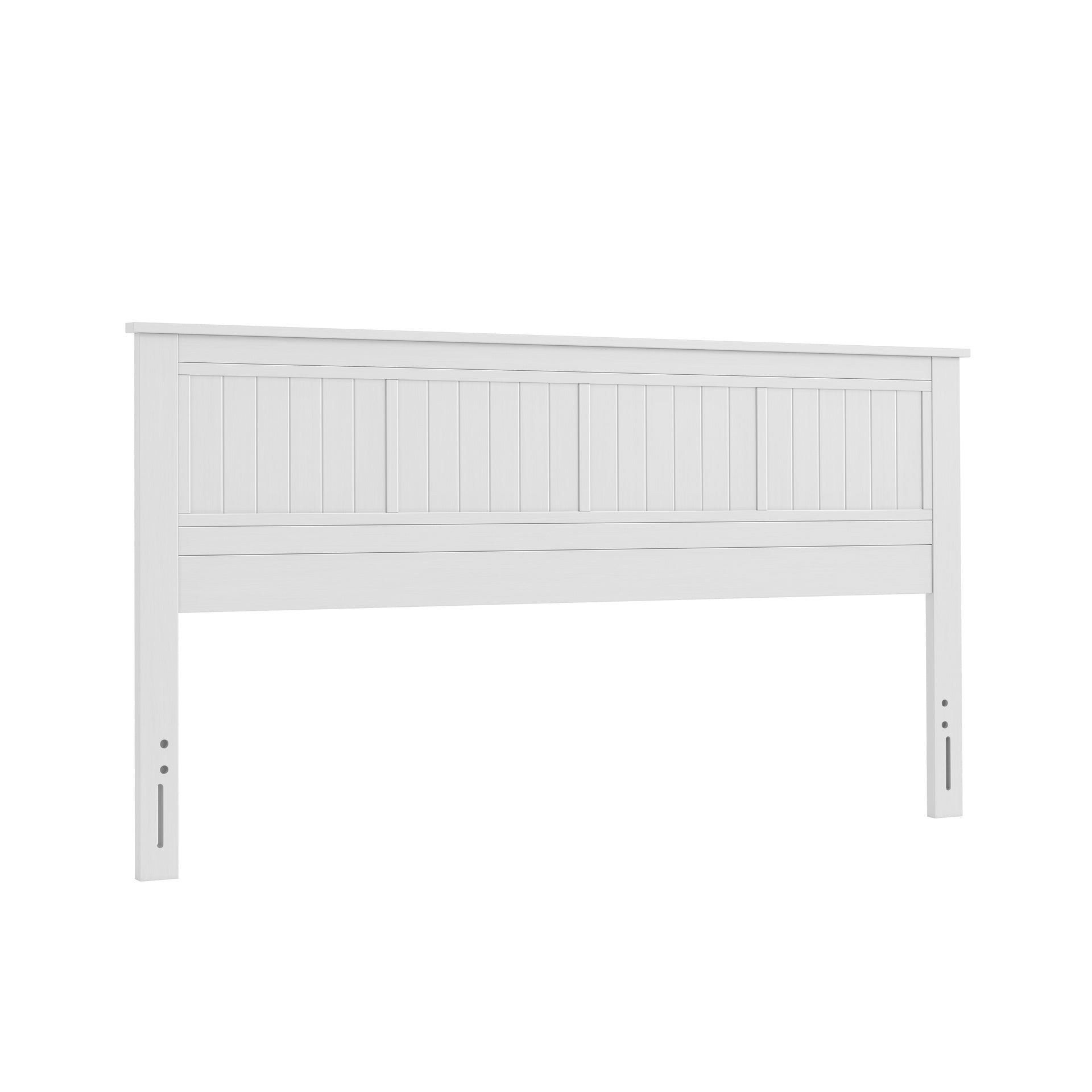 Walton Window Pane Wood Panel King Headboard - White