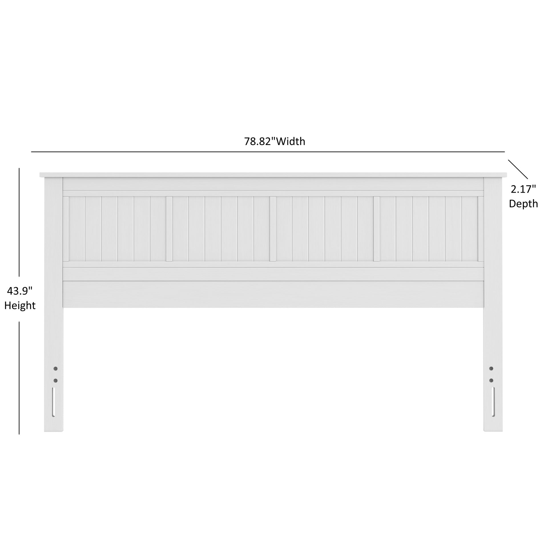 Walton Window Pane Wood Panel King Headboard - White
