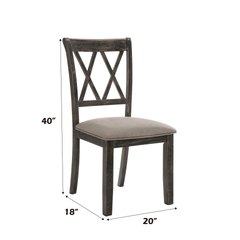 Claudia II Beige Fabric & Weathered Gray Finish Side Chair (Set of 2)