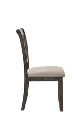 Claudia II Beige Fabric & Weathered Gray Finish Side Chair (Set of 2)