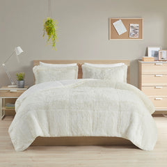 King/Cal King Shaggy Long Fur Comforter Mini Set