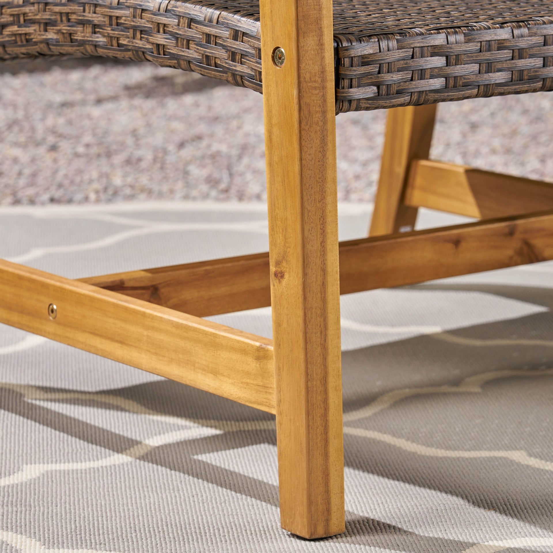 HAMPTON WOOD + WICKER 3 SEATER