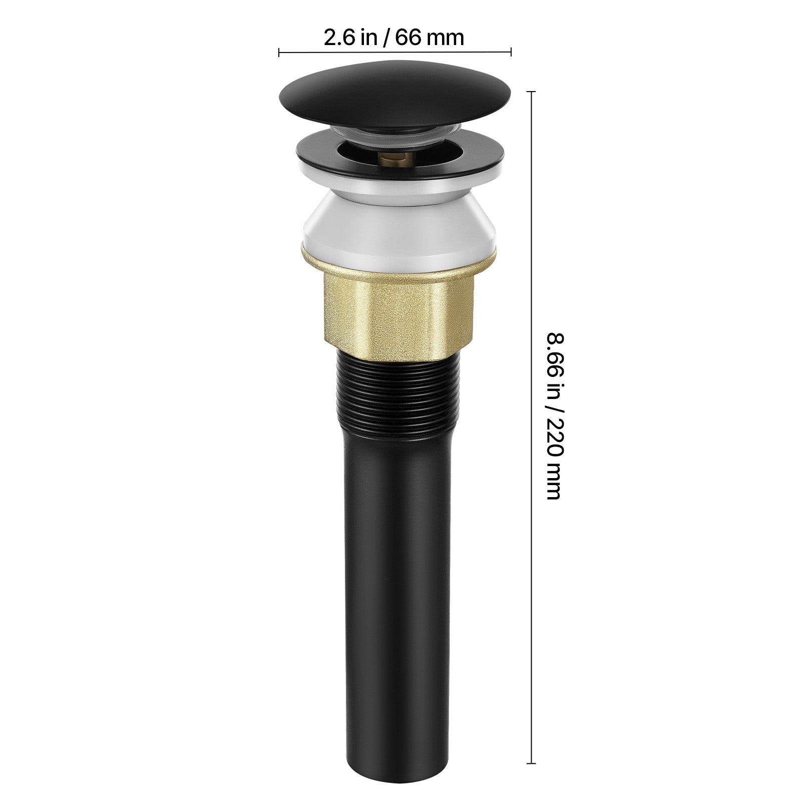 Bathroom Sink Drain with Overflow Anti-Clogging Vessel Sink Drain Strainer