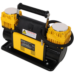 12V Dual Cylinder Heavy Duty Air Compressor,Tire Inflator with Pressure Gauge, Max 150 PSI,Tire Inflator Air Pump for Car, SUV, RV, Truck