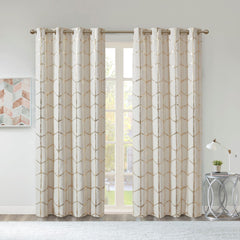 Total Blackout Metallic Print Grommet Top Curtain Panel(Only 1 Pc Panel)