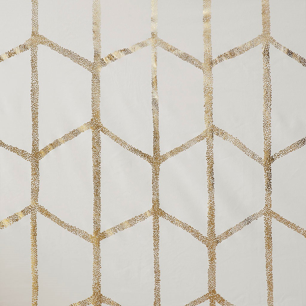 Total Blackout Metallic Print Grommet Top Curtain Panel(Only 1 Pc Panel)