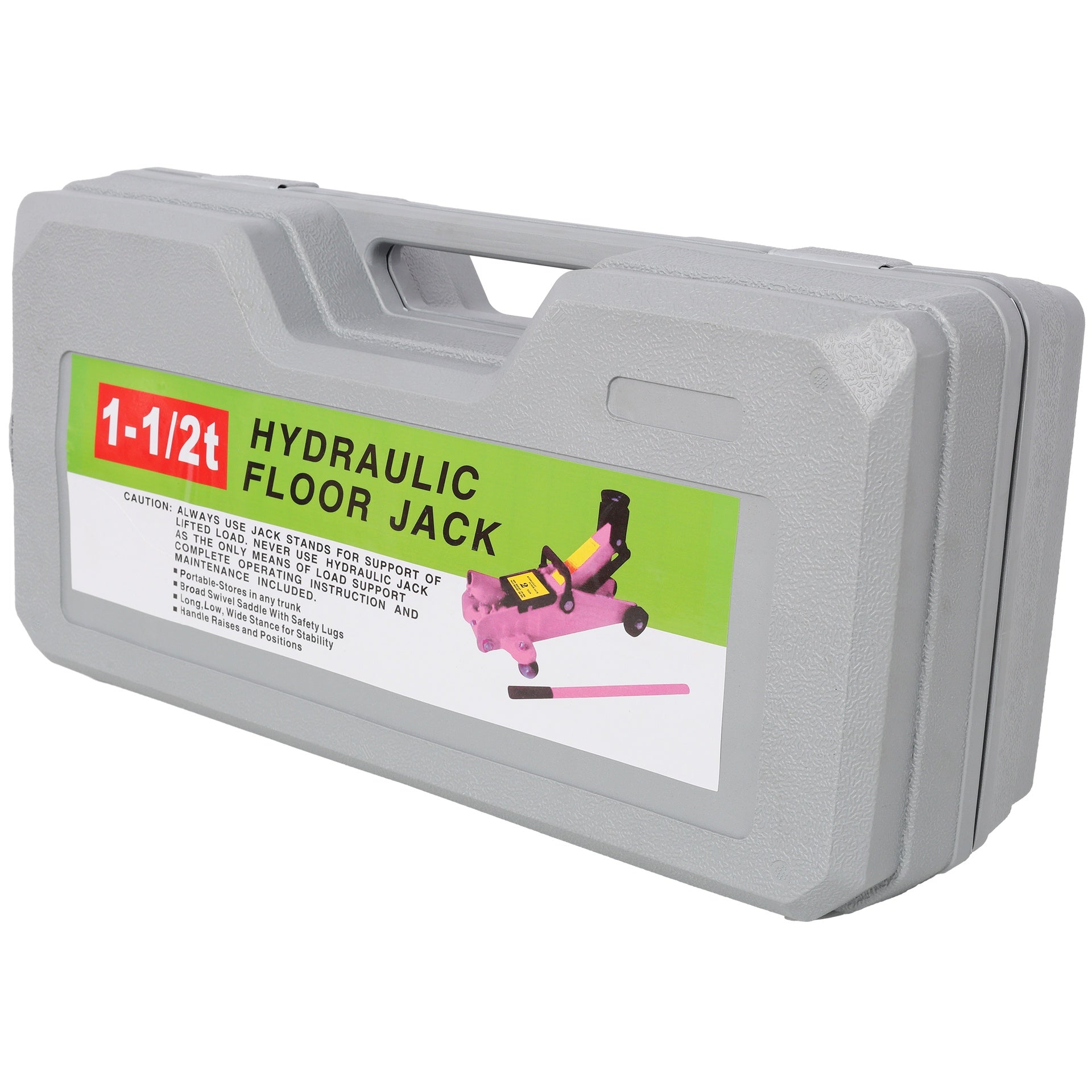 1.5 Ton Low Profile Hydraulic Trolle,Steel Racing Floor Jack,Lifting Range 5"-11.8", with Plastic Case,Pink Color