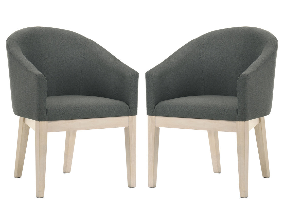 Orsola Set of 2 Gray Fabric 23"W Barrel Accent Chair