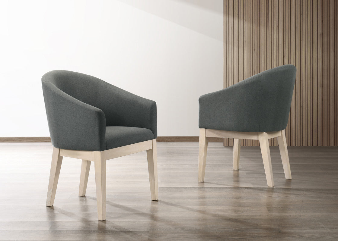 Orsola Set of 2 Gray Fabric 23"W Barrel Accent Chair