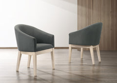Orsola Set of 2 Gray Fabric 23"W Barrel Accent Chair