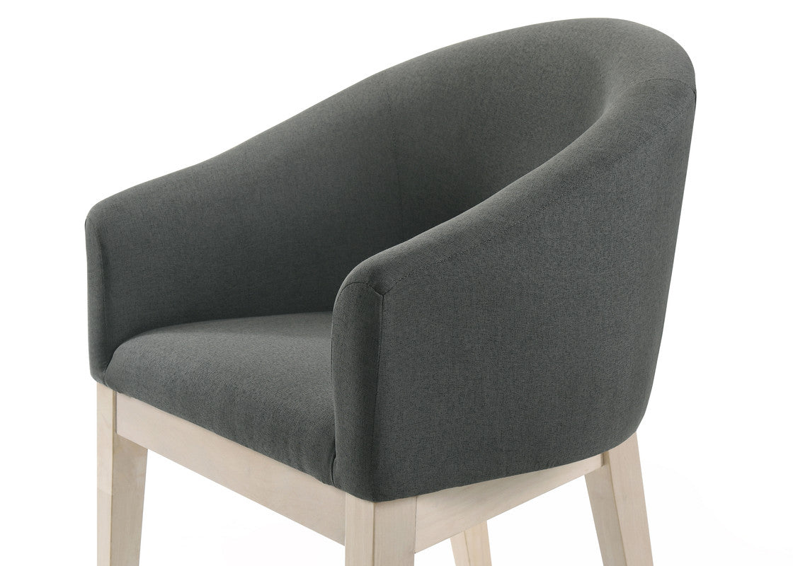 Orsola Set of 2 Gray Fabric 23"W Barrel Accent Chair